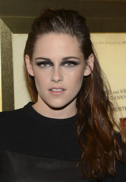 Kristen Stewart Long: Half Up Half Down without Bangs