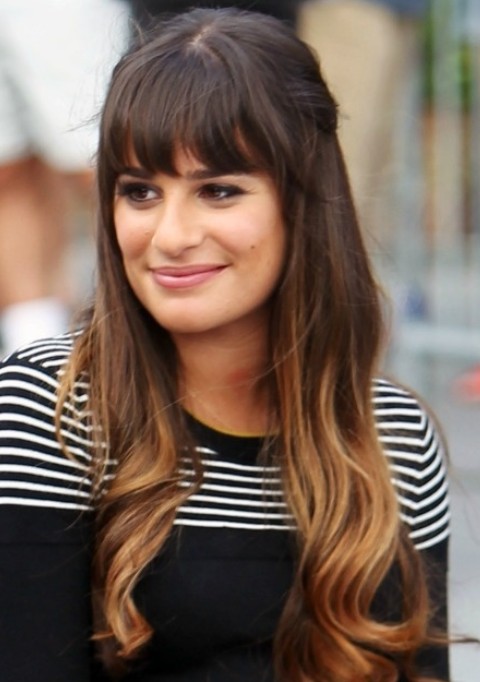 Lea Michele Hairstyles: Cute Half-up Half-down