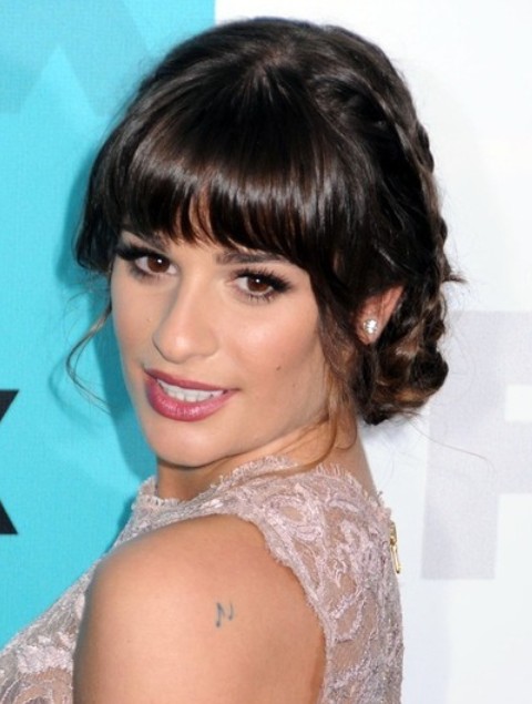 Lea Michele Hairstyles: Pretty Braided Updo