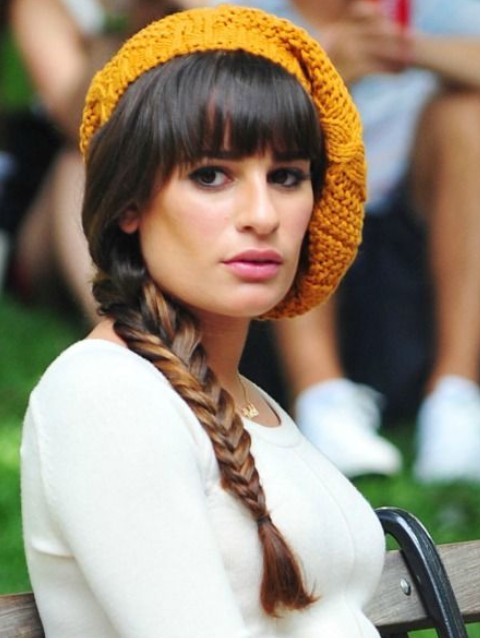 Lea Michele Hairstyles: Sleek Braid