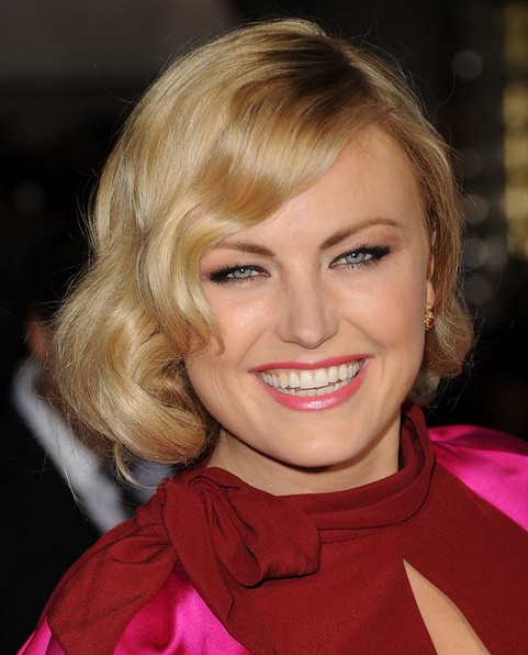 Malin Akerman Long Hairstyle: Pinned Updo with Featured Bangs