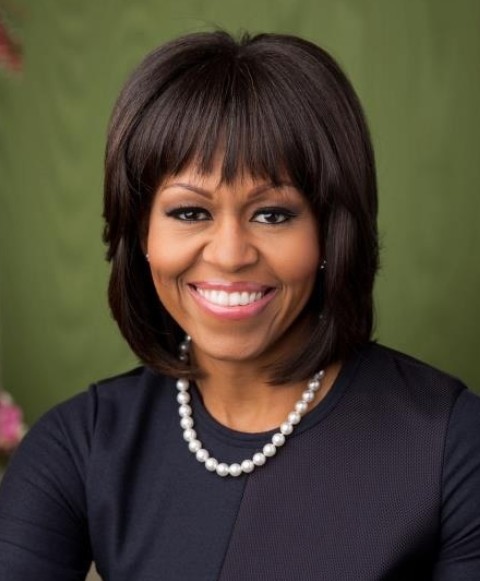 Michelle Obama Hairstyles: Layered Haircut with Bangs