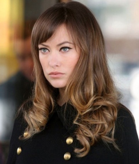 Olivia Wilde Hairstyles: Vivacious Long Curls with Bangs