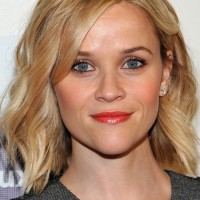Reese Witherspoon Medium Length Hair style: 2014 Subtle Waves