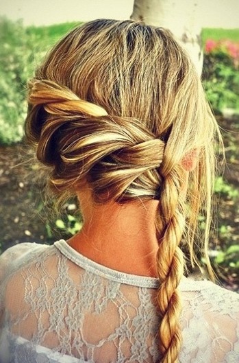 Rope Braid Hairstyle for Wedding Hair