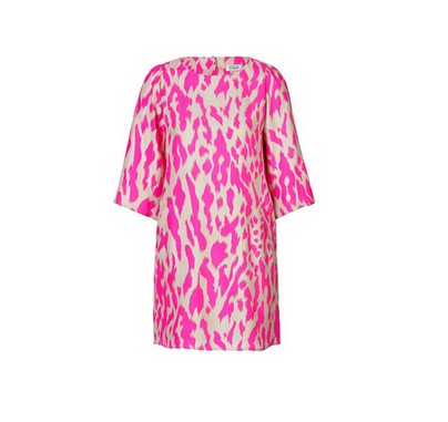 STEFFEN SCHRAUT Silk Hysteric Animal Print Tunic Dress, Violet Purple