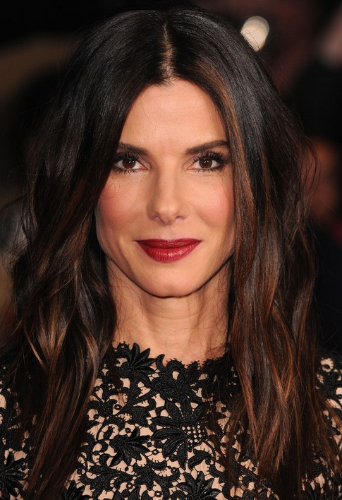 Sandra Bullock Long Hairstyle: Center Part