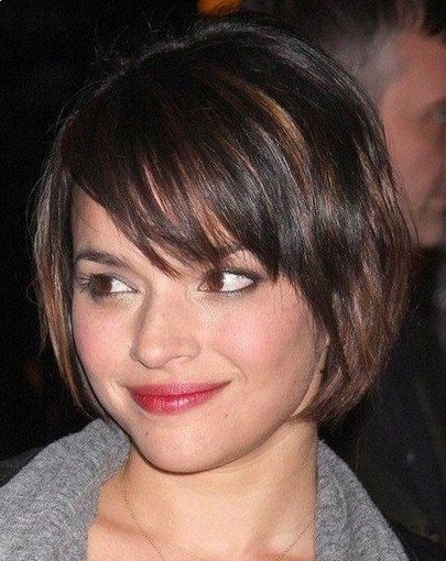 Side Swept Bangs Bob Haircut for Mid-lenth Ombre Hair