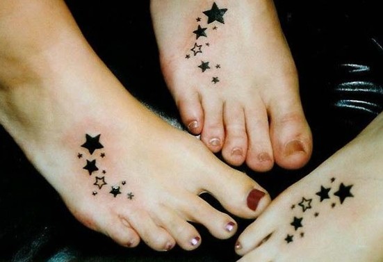 Star tattoos on instep