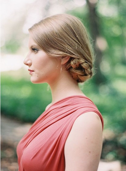 The Sleek Low Bun Hairstyle with Braid for Blond Straight Hair