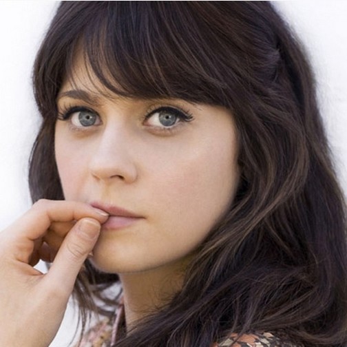 The Zooey Deschanel Bangs for Long Wavy Brunette Hair