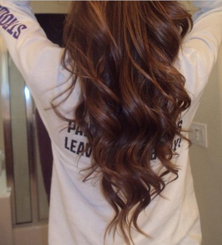 V-cut Hairstyle for Long Straight Brown Ombre Hair