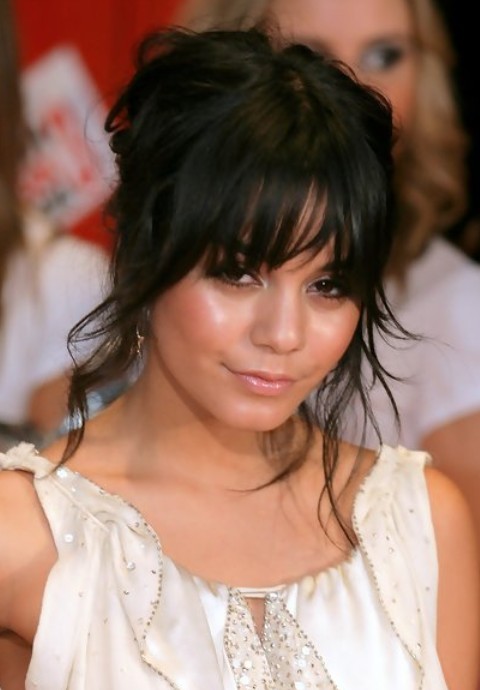 Vanessa Hudgens Long Hairstyle: Loose Bun for Party