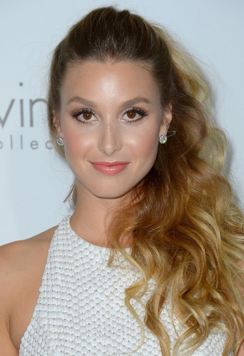 Whitney Port Long Hairstyles: 2014 Side Parted Ponytail