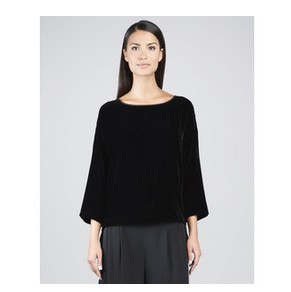 Women's Classic Velvet Ballet-Neck Top - Eileen Fisher