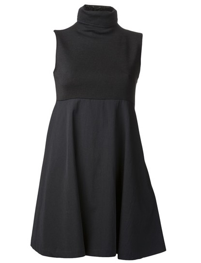 YOHJI YAMAMOTO turtleneck dress, black, empire waist