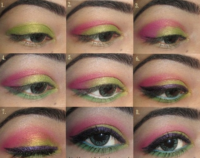 11 Great Makeup Tutorials for Different Occasions: Colorful Party Look