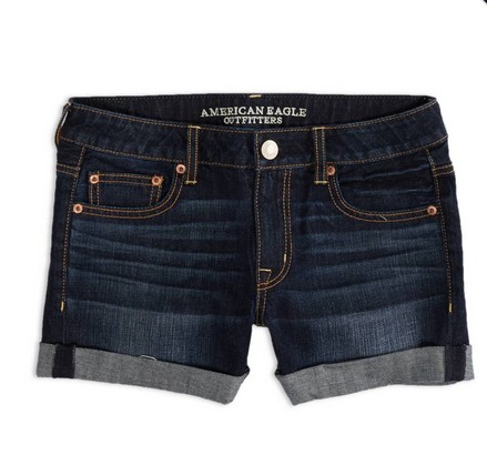 AE Denim Boyfit Midi Short, dark clean indigo