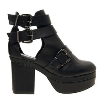 ASOS AGAINST THE CLOCK Cutout Boots,black