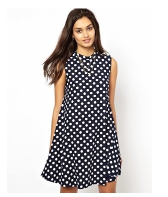 ASOS swing polka-dot dress