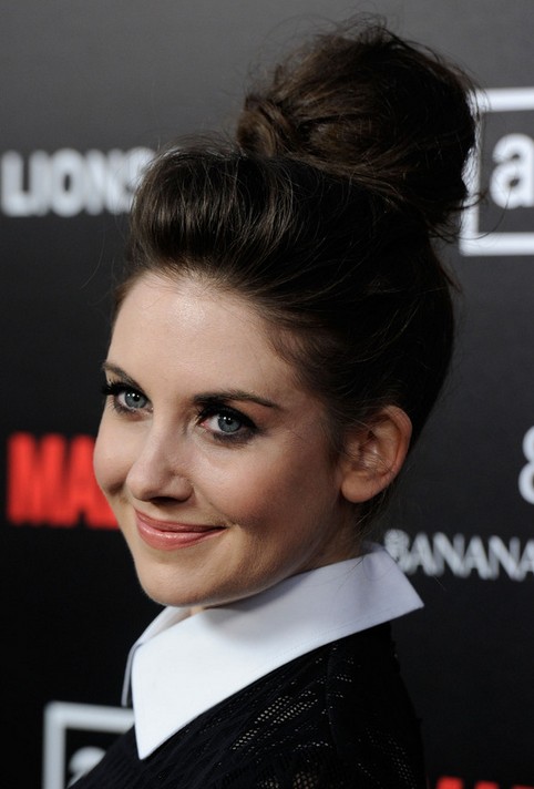 Alison Brie Long Hairstyle: Loose Bun