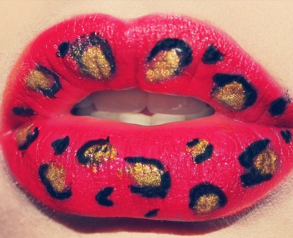 Creative Lips Makeup: Leopard Prints Lips