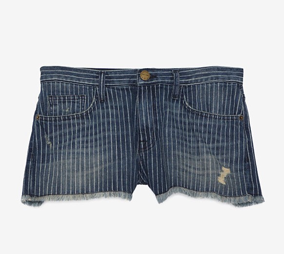 Current, Elliott Destroyed Pinstripe Boyfriend Shorts