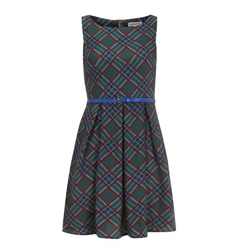 Dorothy Perkins Green Tartan 50'S Flare Dress for a Party-ready Look in Spring 2014