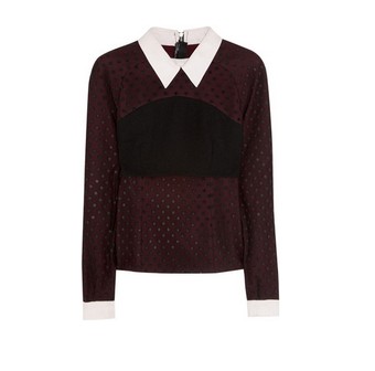 Erdem Ebony polka-dot tulle and crepe blouse, black