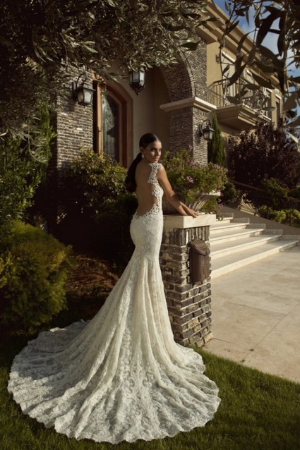 Fabulously Unique Wedding Dresses by Galia Lahav’s Collection 2014, the amazing lace embroidered flared fishtail dress