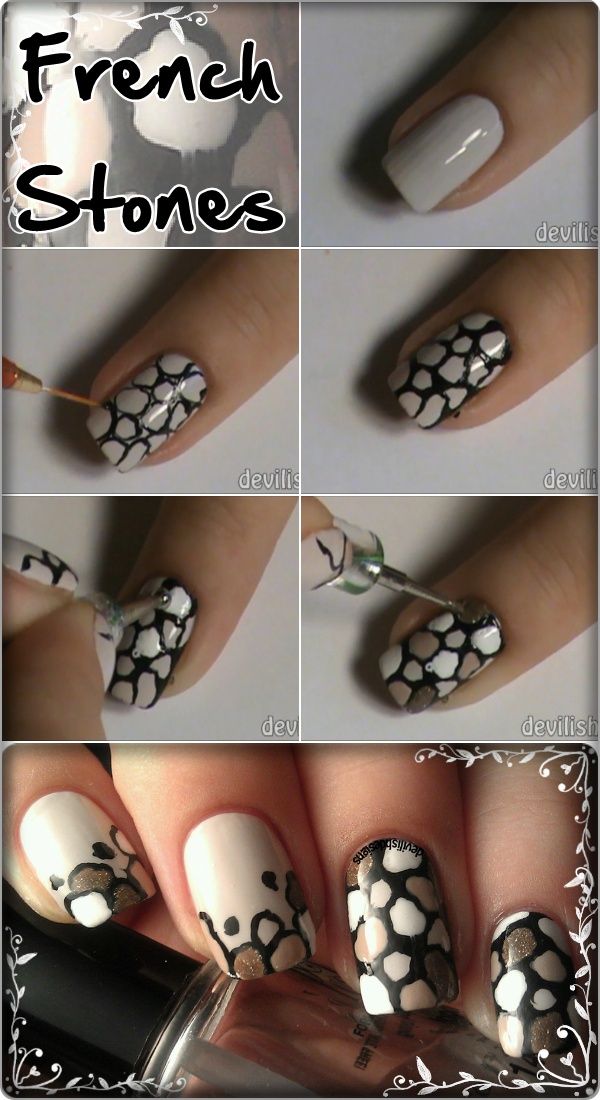 French Stone Nail Art