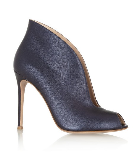 Gianvito Rossi Cutout metallic leather ankle boots