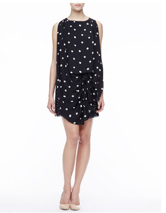 Halston Heritage Draped polka-dot dress