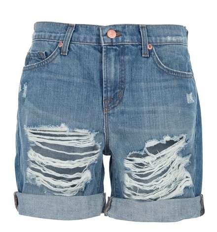 J BRAND distressed denim shorts, blue cotton