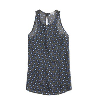 J.Crew Racer tank in square dot