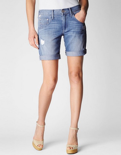 MILES WOMENS WHITE DENIM BOYFRIEND SHORTS