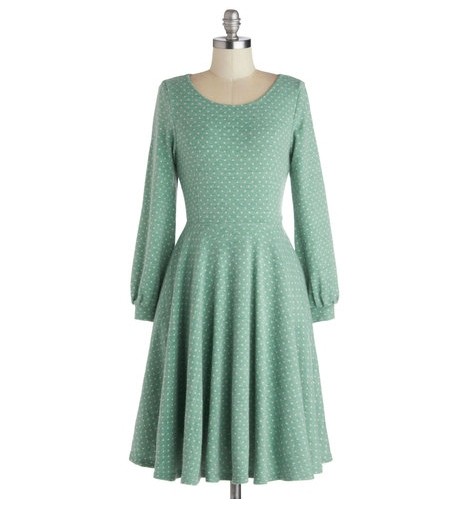 Modcloth,Fair Warming Cocktail Dress, Polka dot print, Mintgreen