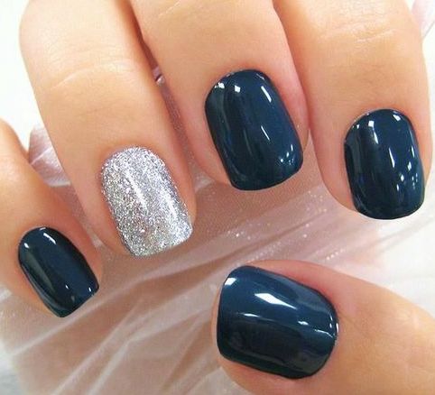 Navy Nails