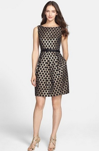 NORDSTROM jacquard polka-dot dress