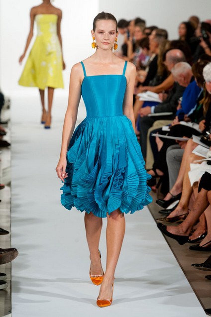 Oscar De La Renta Spring Summer 2014, blue cocktail dress