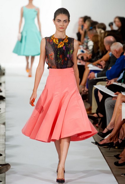 Oscar De La Renta Spring Summer 2014, coral cocktail dress