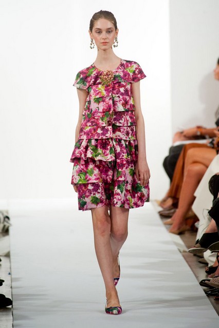 Oscar De La Renta Spring Summer 2014, floral print cocktail dress