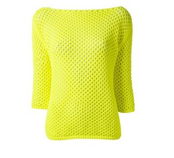 PINKO crochet sweater, bright yellow