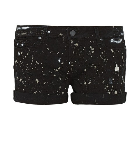 Paige Jimmy Jimmy paint-splatter distressed jean shorts, black