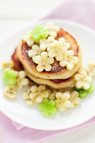 Pancake with Banana Flowers