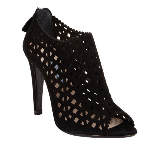 Prada Cutout Peep-toe Bootie, black