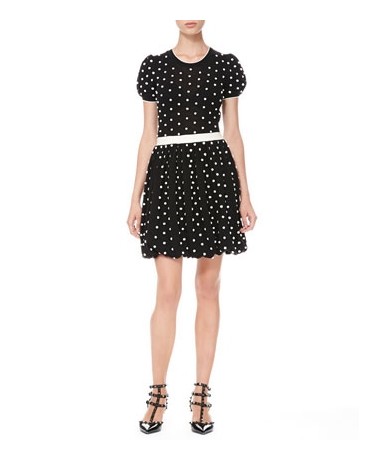 Red Valentino BLACK AND WHITE polka-dot dress