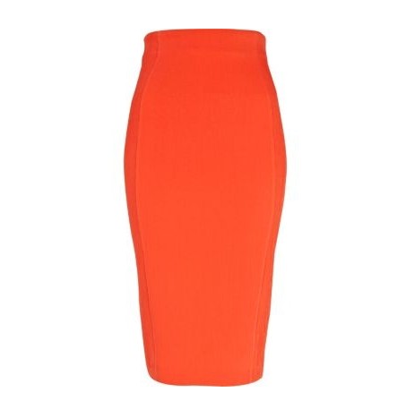 River Island fitted pencil skirt in tangerine orange for jewel-tone spring outfit ideas