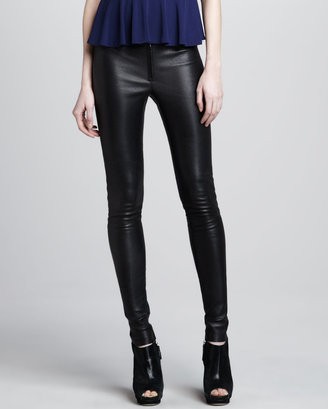 Alice + Olivia Leather Leggings, black-Schoolboy Styling Trick for Spring 2014