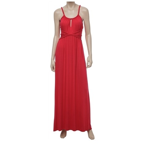 Shop The Golden Globe Style – Maxi Halter Maxi Empire Dress, red